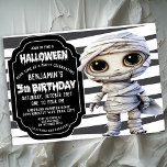 Cute Mummy Halloween Boy's 5th Birthday Invitation<br><div class="desc">Cute Mummy Halloween Boy's 5th Birthday Invitation. Easy To Change The Sample Text To Your Own By Clicking Personalize.  Click Customize Further To Change The Text Type,  Text Colour,  Text Size Or To Add/Delete/Change The Text Or Design Elements.</div>