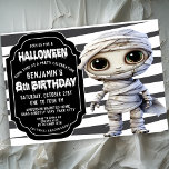 Cute Mummy Halloween Boy's 8th Birthday Invitation<br><div class="desc">Cute Mummy Halloween Boy's 8th Birthday Invitation. Easy To Change The Sample Text To Your Own By Clicking Personalize.  Click Customize Further To Change The Text Type,  Text Colour,  Text Size Or To Add/Delete/Change The Text Or Design Elements.</div>