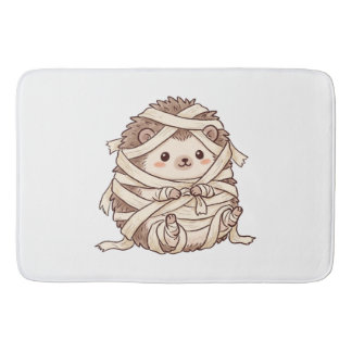 Cute Mummy Hedgehog Halloween Costume Animal Illus Bath Mat