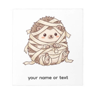 Cute Mummy Hedgehog Halloween Costume Animal Illus Notepad