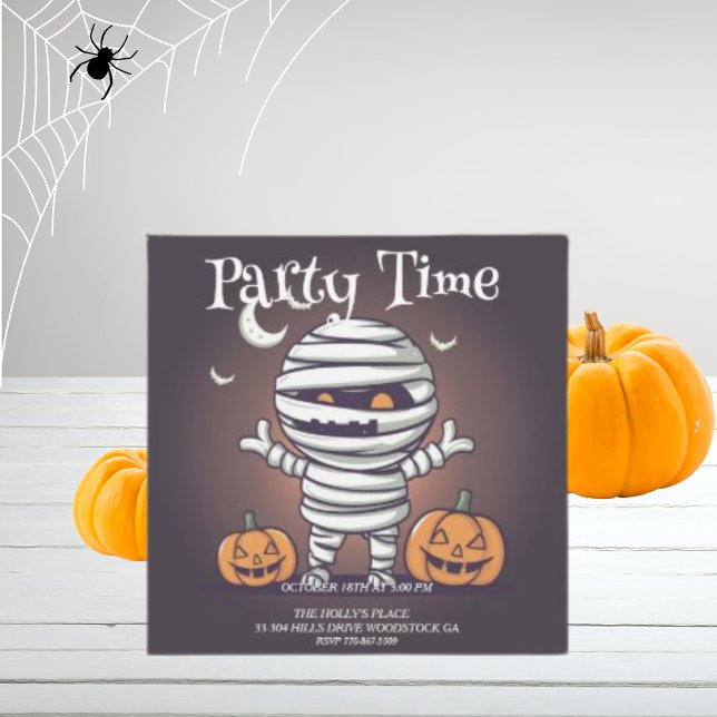 Cute Mummy Illustration Party Invitation (Creator Uploaded)