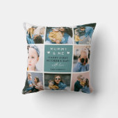 Cute 'Mummy & Me' Photo Collage 1st Mother's Day Throw Pillow (Back)