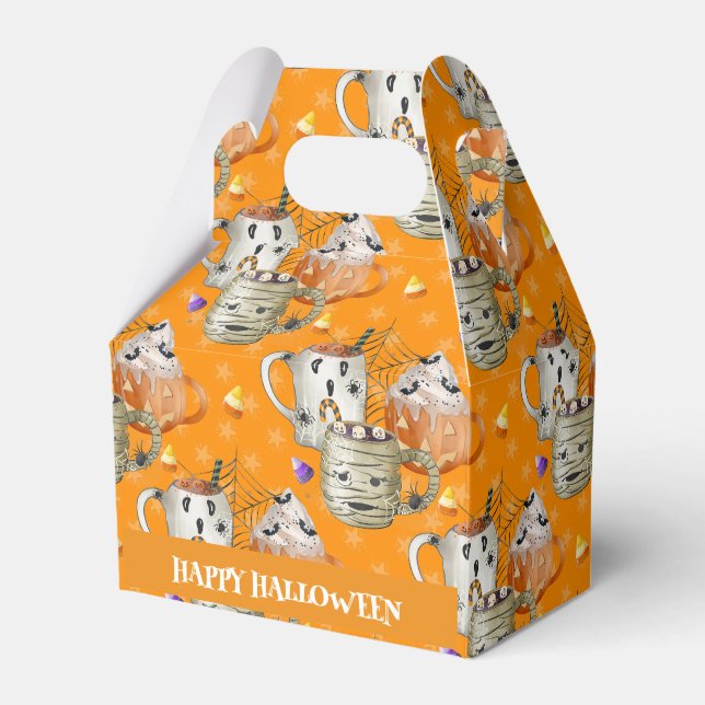 Cute Mummy Mug Halloween Favor Box (Front Side)