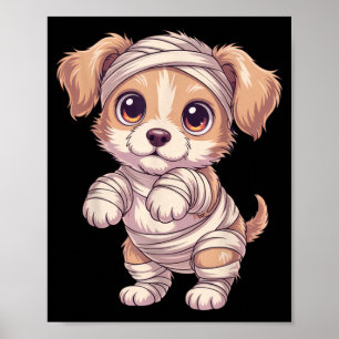 Cute Mummy Puppy Art For Dog Lovers Halloween Fun Poster