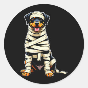 Cute Mummy Rottweiler Funny Dog Lover Halloween Classic Round Sticker