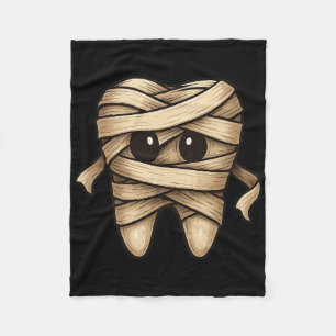 Cute Mummy Tooth Dentist Spooky Halloween Dentistr Fleece Blanket