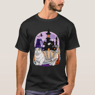 Cute Munchkin Cat Halloween Witch Pumpkin T-Shirt