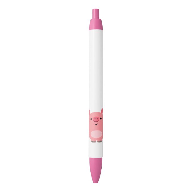 Cute Muscled Cartoon Pig Pen (Front Vertical)