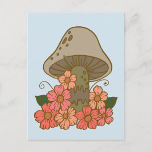 Cute Mushroom Art Postcard
