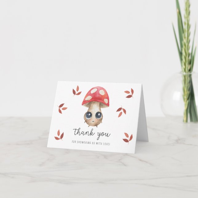 Cute mushroom - baby shower thank you  (Front)