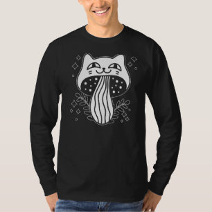 Cute Mushroom Cat Cottage Core Mushroom Clothing T-Shirt