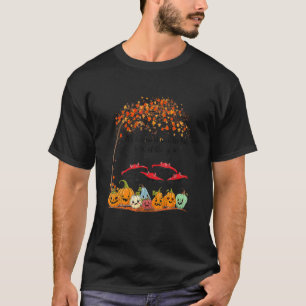 Cute Mushroom Cat Pumpkin Fall Leaves Autumn Cat T-Shirt