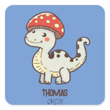 Cute Mushroom Dino With Kids Name