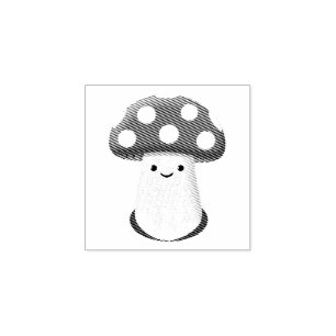 Cute Mushroom Drawing Rubber Stamp