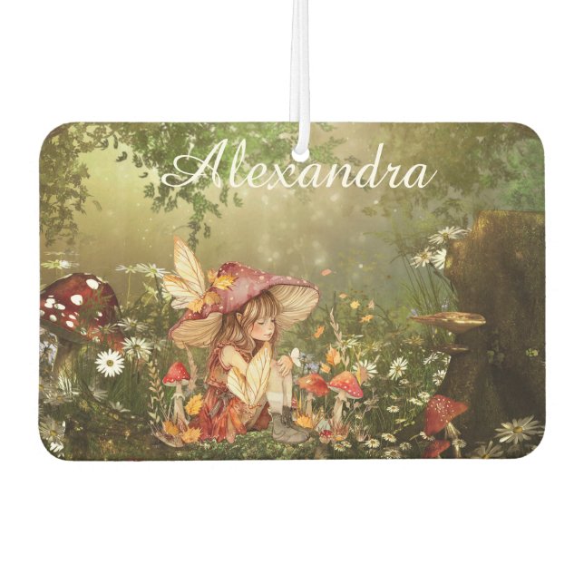Cute Mushroom Fairy in the Forest Air Freshener (Front)