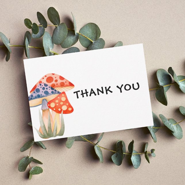 Cute Mushroom Flat Thank You Card (Creator Uploaded)