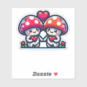 Cute Mushroom Friend Spreading Love