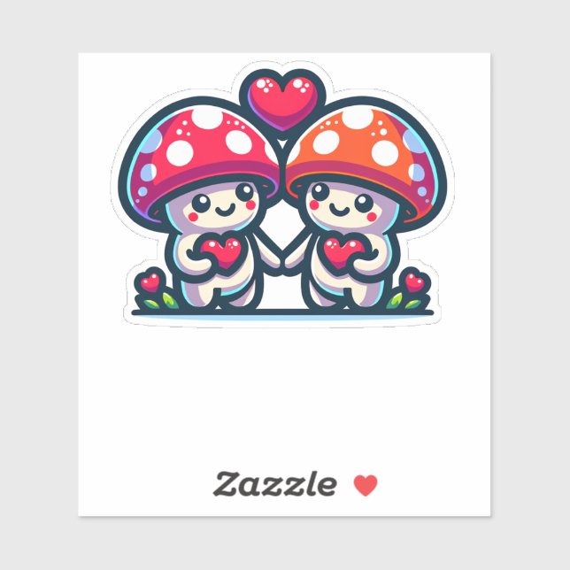 Cute Mushroom Friend Spreading Love (Sheet)