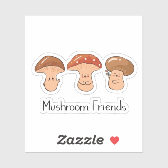  Cute Mushroom Friends Cottagecore Illustration (Sheet)