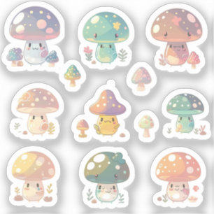 Cute Mushroom Holographic Pack