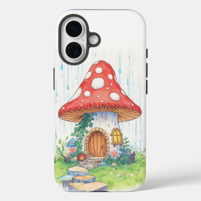 Cute Mushroom House iPhone Case – Fairy Cottage Ae (Back)