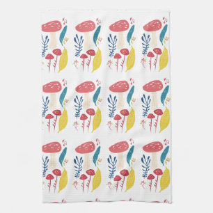 Cute mushroom illustration kitchen towel