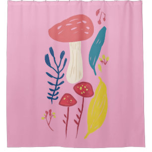 Cute mushroom illustration (PINK BKGRD)