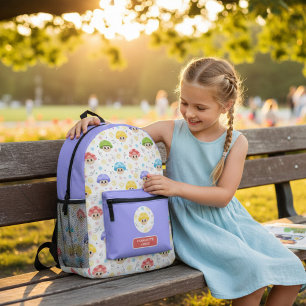 Cute Mushroom Kids Cartoon Personalized Name Printed Backpack