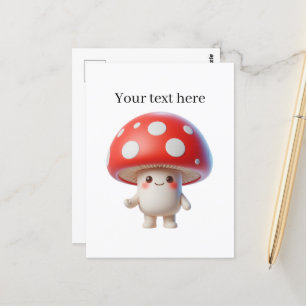 Cute mushroom lovers customizable postcard