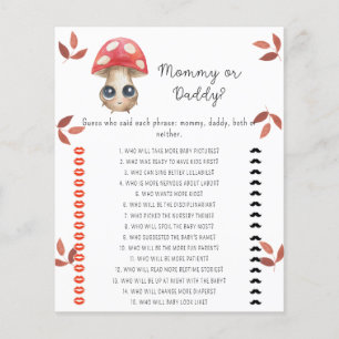 Cute mushroom - mommy or daddy baby shower game