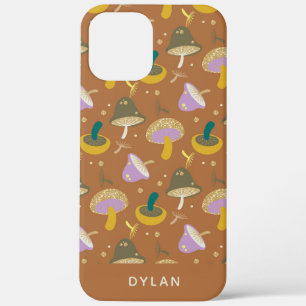 Cute Mushroom Pattern Autumn Gold Personalized iPhone 12 Pro Max Case