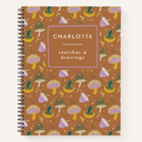 Cute Mushroom Pattern Autumn Gold Personalized