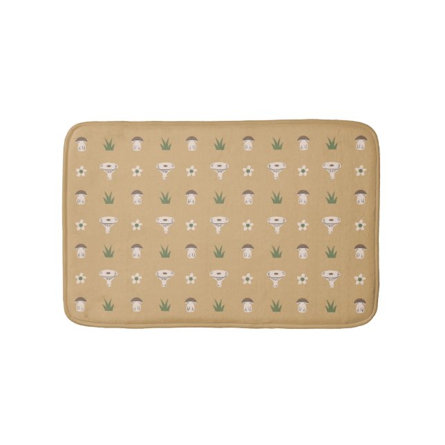 Cute Mushroom Pattern Bath Mat (Front)