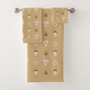 Cute Mushroom Pattern Bath Towel Set