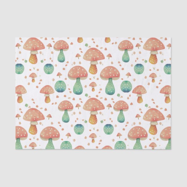 Cute Mushroom Pattern Tissue Paper (Front)