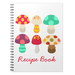 Cute mushroom recipe notebook