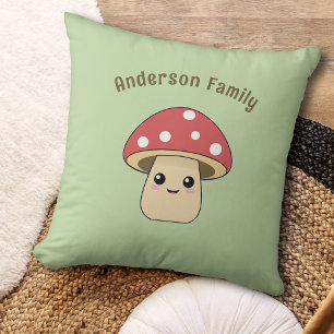 Cute Mushroom Throw Pillow