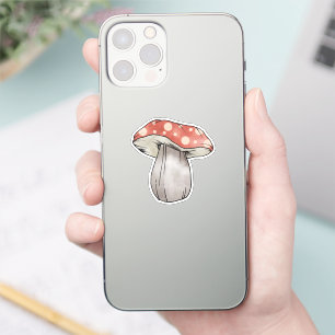 Cute Mushroom Watercolor Illustration Red