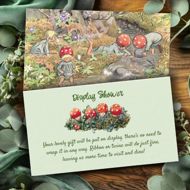 Cute Mushroom Woodland Baby Shower Display Shower Enclosure Card (Creator Uploaded)