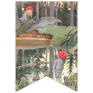 Cute Mushroom Woodland Frog Baby Shower Bunting Flags