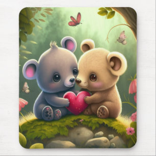 Cute mushrooms in the forest mouse pad