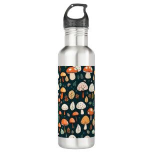 Cute mushrooms leaves cottage core design    710 ml water bottle