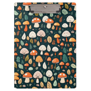 Cute mushrooms leaves cottage core design    clipboard