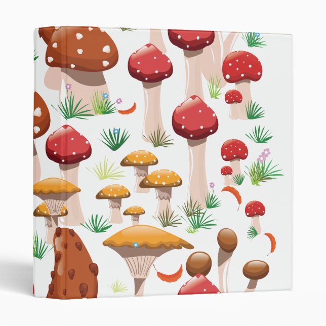 Cute Mushrooms Pattern Binder (Front/Spine)