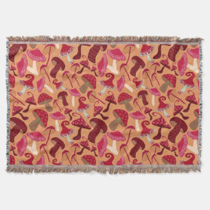 Cute Mushrooms Throw Blanket