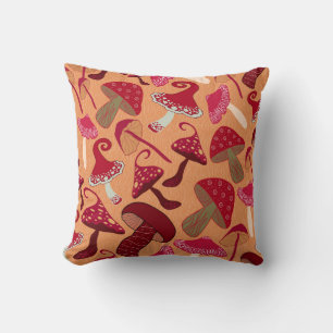 Cute Mushrooms Throw Pillow