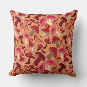 Cute Mushrooms Throw Pillow