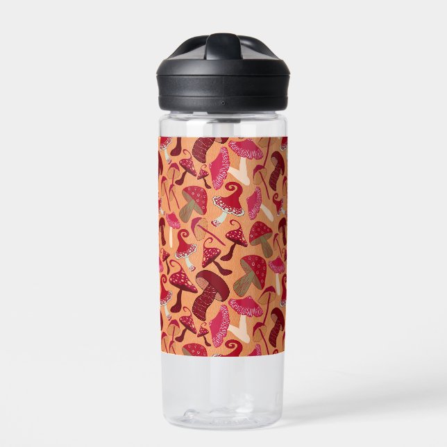 Cute Mushrooms Water Bottle (Front)