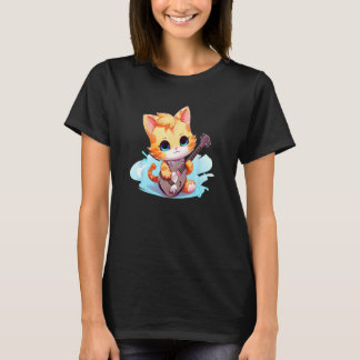 Cute Music Cat for Guitar and Pets Lovers T-Shirt