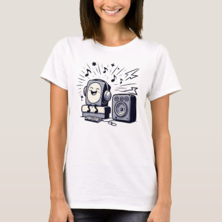 Cute Music Lover: Fun Cartoon T-Shirt Design